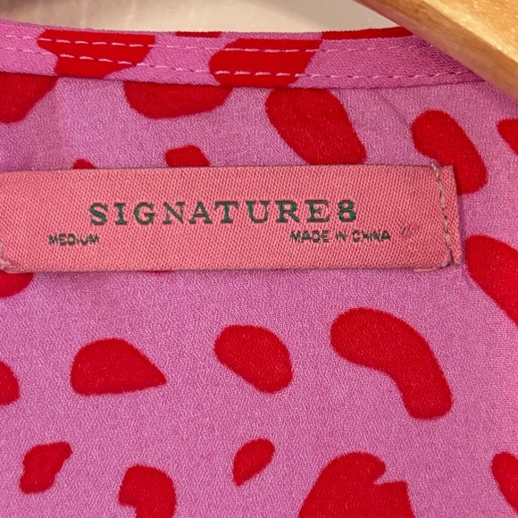 SIGNITURE8 Leopard Print Batwing Sleeve Top Pink + Red M - Picture 7 of 9
